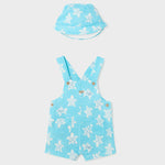 Baby Capri Blue Overall with Bucket Hat mayoral