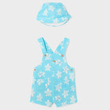 Baby Capri Blue Overall with Bucket Hat mayoral