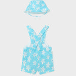 Baby Capri Blue Overall with Bucket Hat mayoral