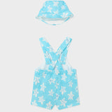 Baby Capri Blue Overall with Bucket Hat mayoral