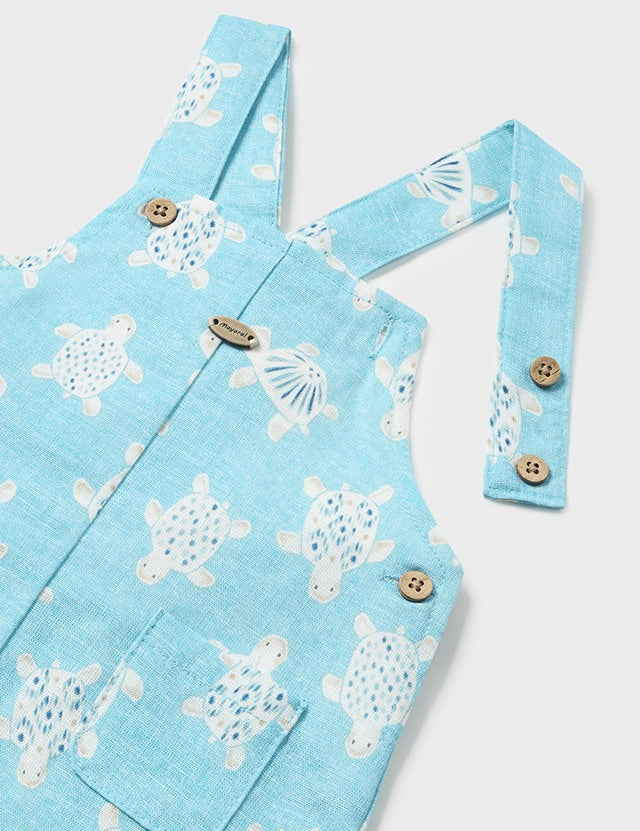 Baby Capri Blue Overall with Bucket Hat mayoral