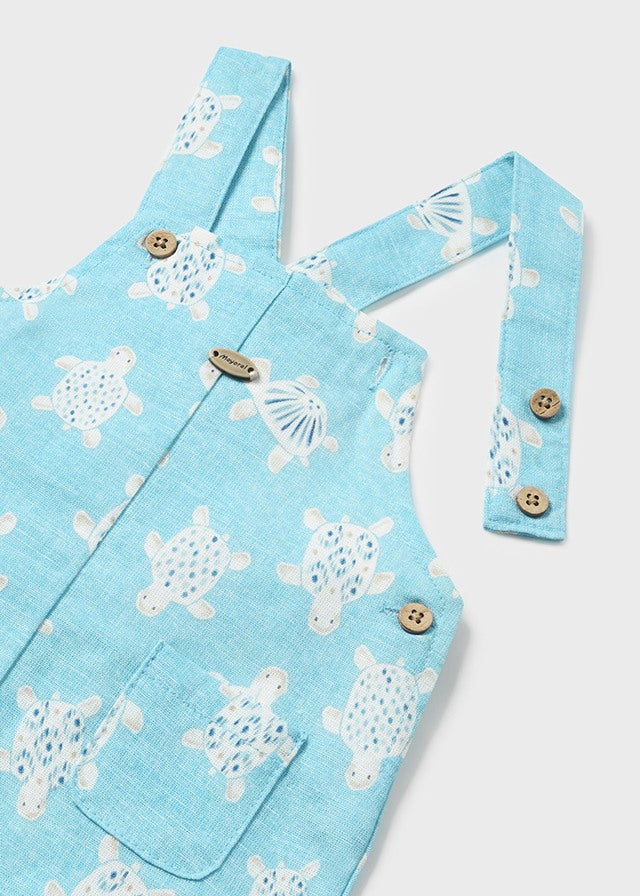 Baby Capri Blue Overall with Bucket Hat mayoral