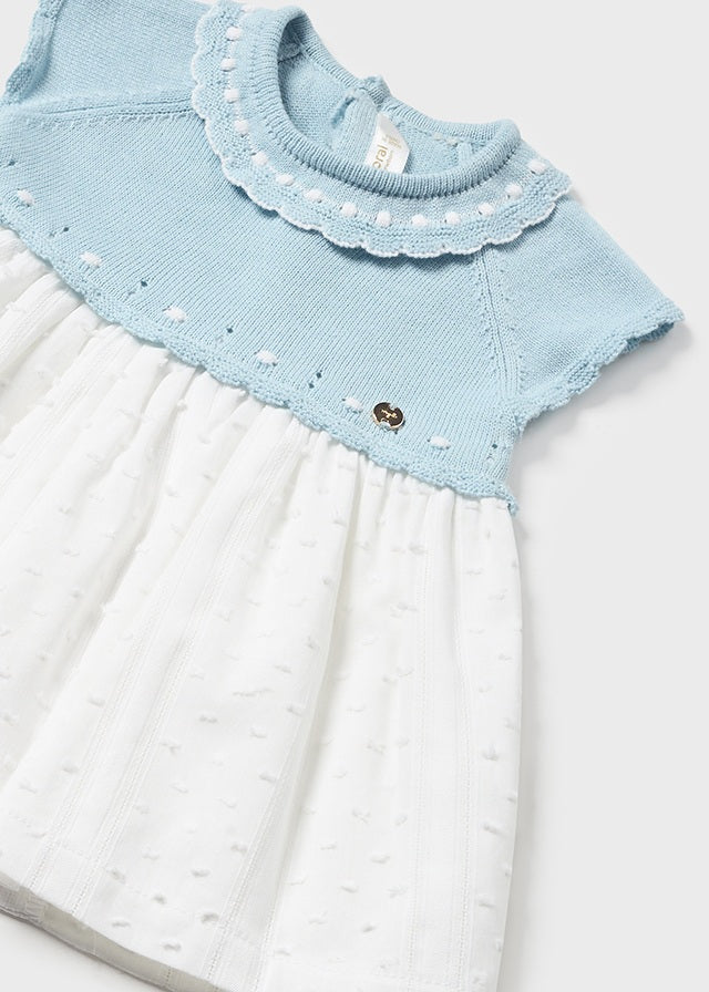 Baby Sunday Best Blue and White Dress mayoral