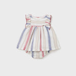 Baby Striped Linen Dress in Mars mayoral