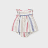 Baby Striped Linen Dress in Mars mayoral
