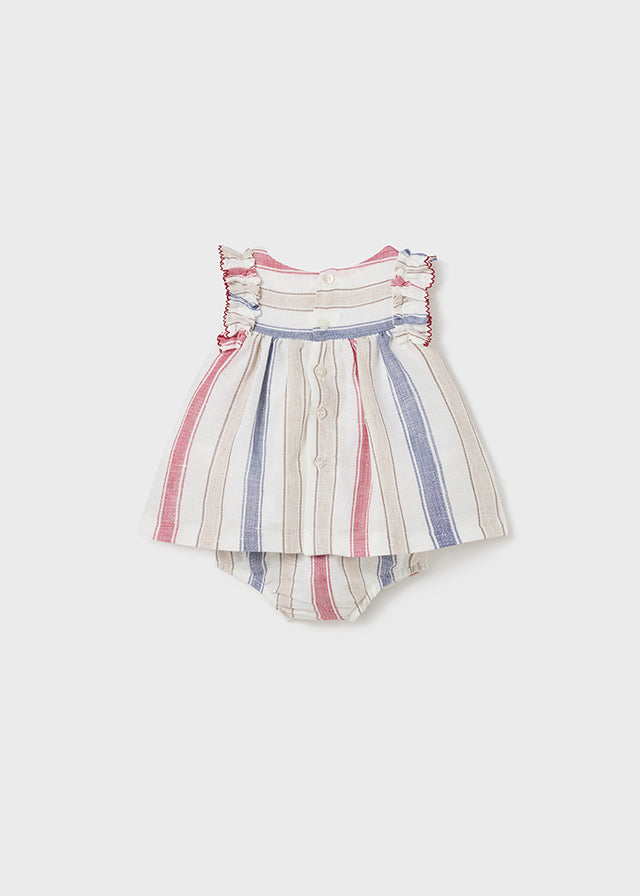 Baby Striped Linen Dress in Mars mayoral