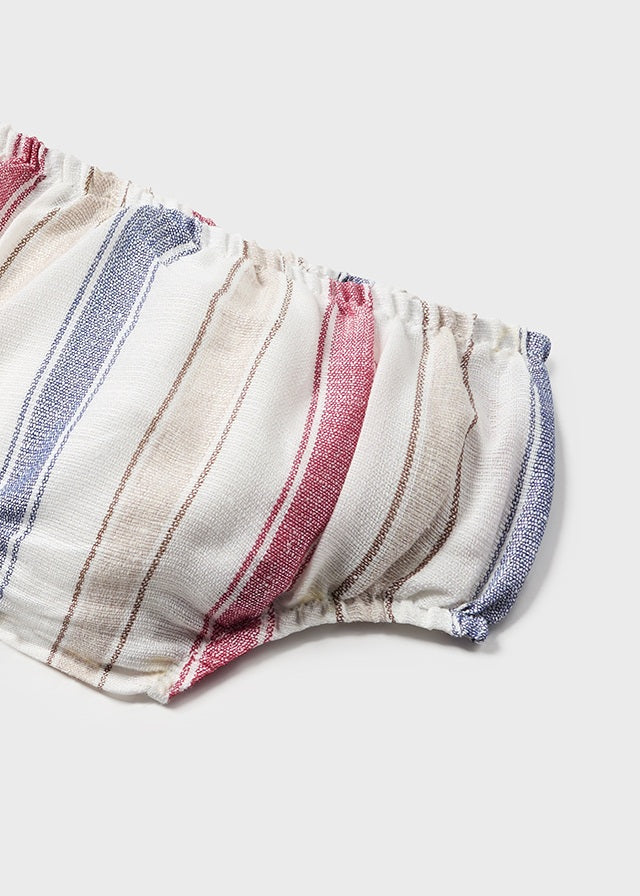 Baby Striped Linen Dress in Mars mayoral