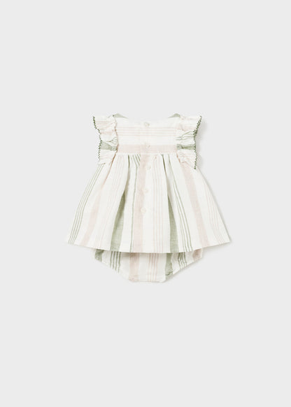 Striped Linen Dress in Eucalyptus