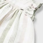 Baby Striped Linen Dress in Eucalyptus mayoral