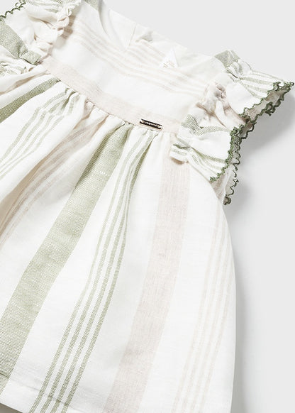 Striped Linen Dress in Eucalyptus