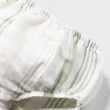 Baby Striped Linen Dress in Eucalyptus mayoral