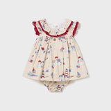 Baby Cape Cod Printed Linen Dress mayoral