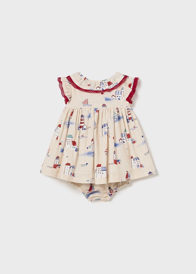 Baby Cape Cod Printed Linen Dress mayoral