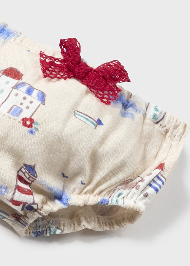 Baby Cape Cod Printed Linen Dress mayoral