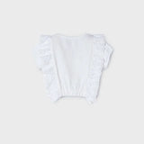 Toddler Blue Floral Lace Ruffled Shirt mayoral
