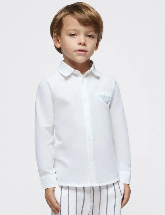 Toddler Collared Shirt in White mayoral