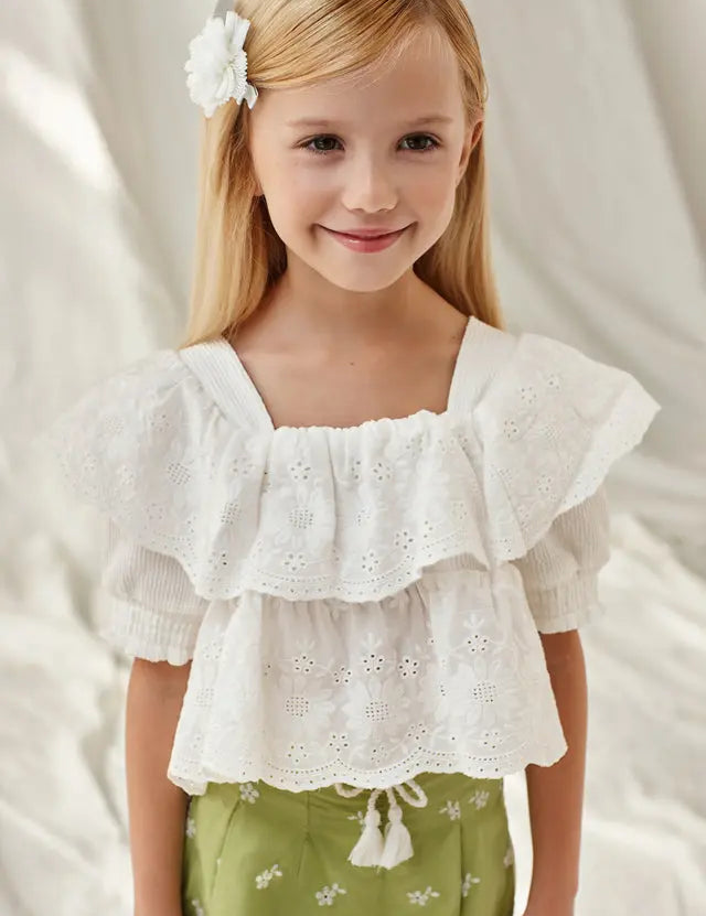 Toddler Spring has Sprung White Blouse mayoral