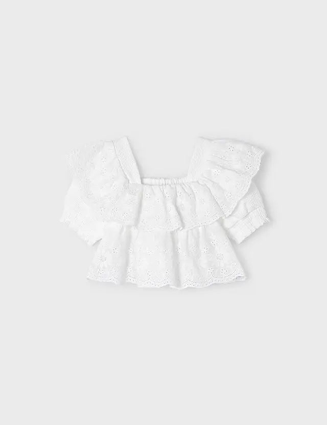 Toddler Spring has Sprung White Blouse mayoral