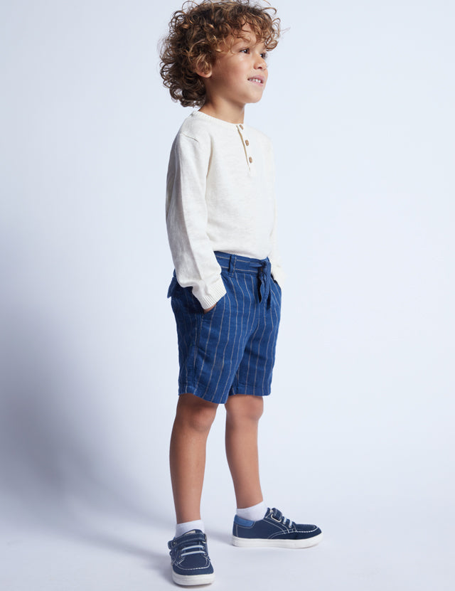 Toddler Linen Shorts in Navy mayoral
