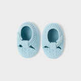 Baby Knitting Booties in Glass Blue mayoral
