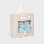 Baby Knitting Booties in Glass Blue mayoral