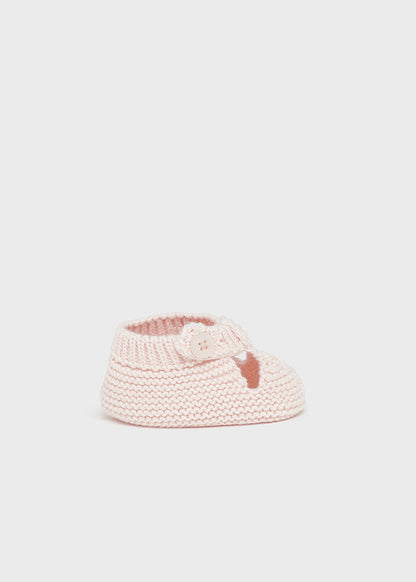 Knitting Booties in Pinky Promise Pink