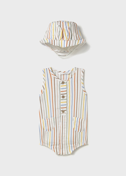 Sunbeam Stripes Romper and Hat Set