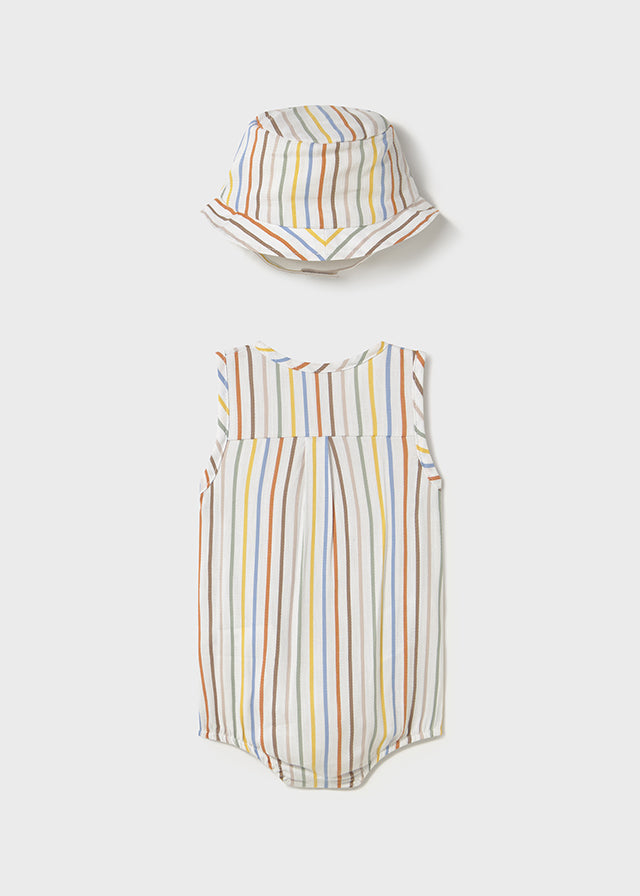 Sunbeam Stripes Romper and Hat Set