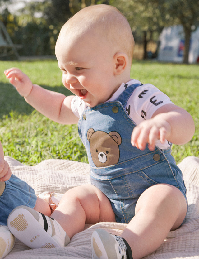 Baby Bear Hug Denim Overall Set mayoral