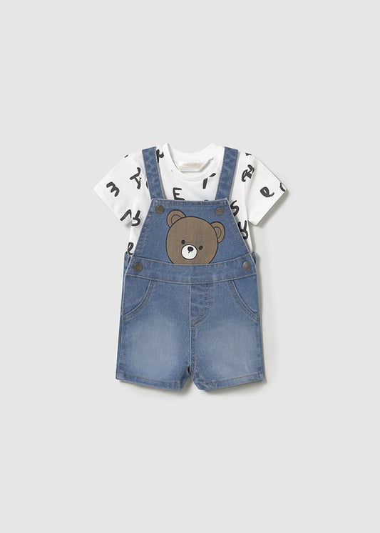 Bear Hug Denim Overall Set