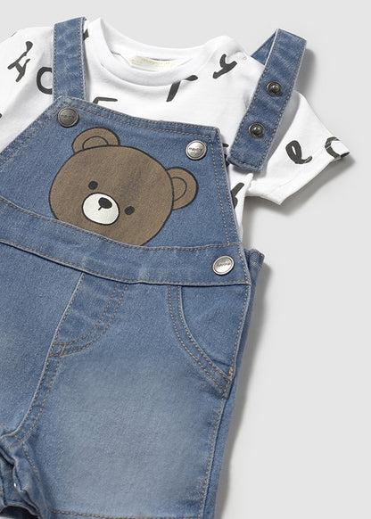 Bear Hug Denim Overall Set