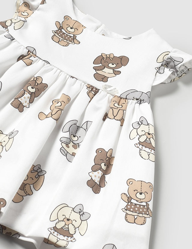 Baby Teddy & Bunny Playdate Dress mayoral