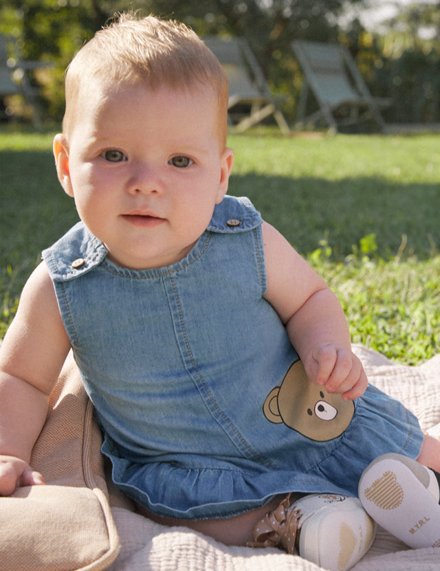 Baby Teddy Bear Denim Dress & Hat mayoral