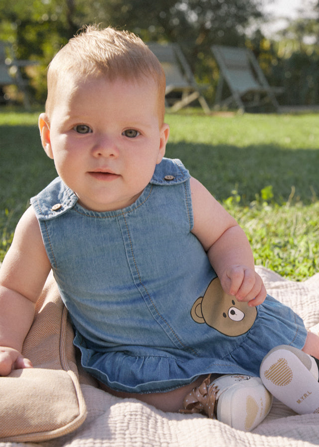 Teddy Bear Denim Dress & Hat