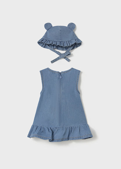 Teddy Bear Denim Dress & Hat