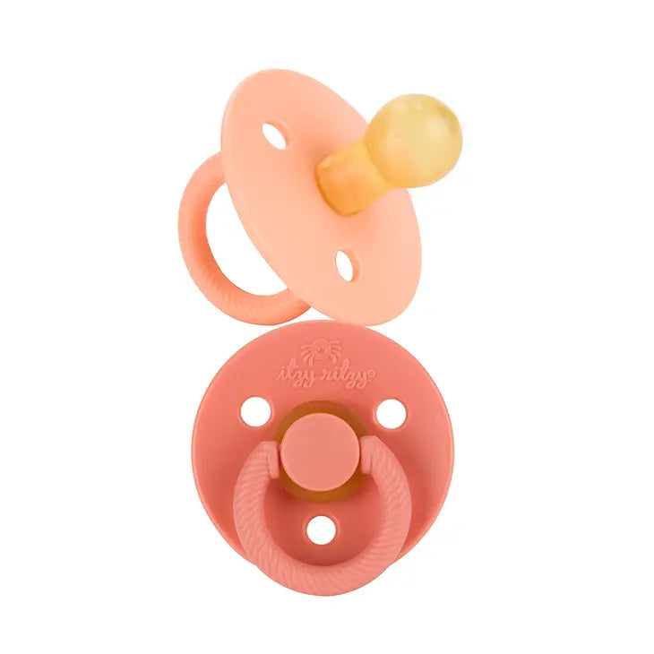 Itzy Soother™ Natural Rubber Pacifier Sets Apricot + Terracotta