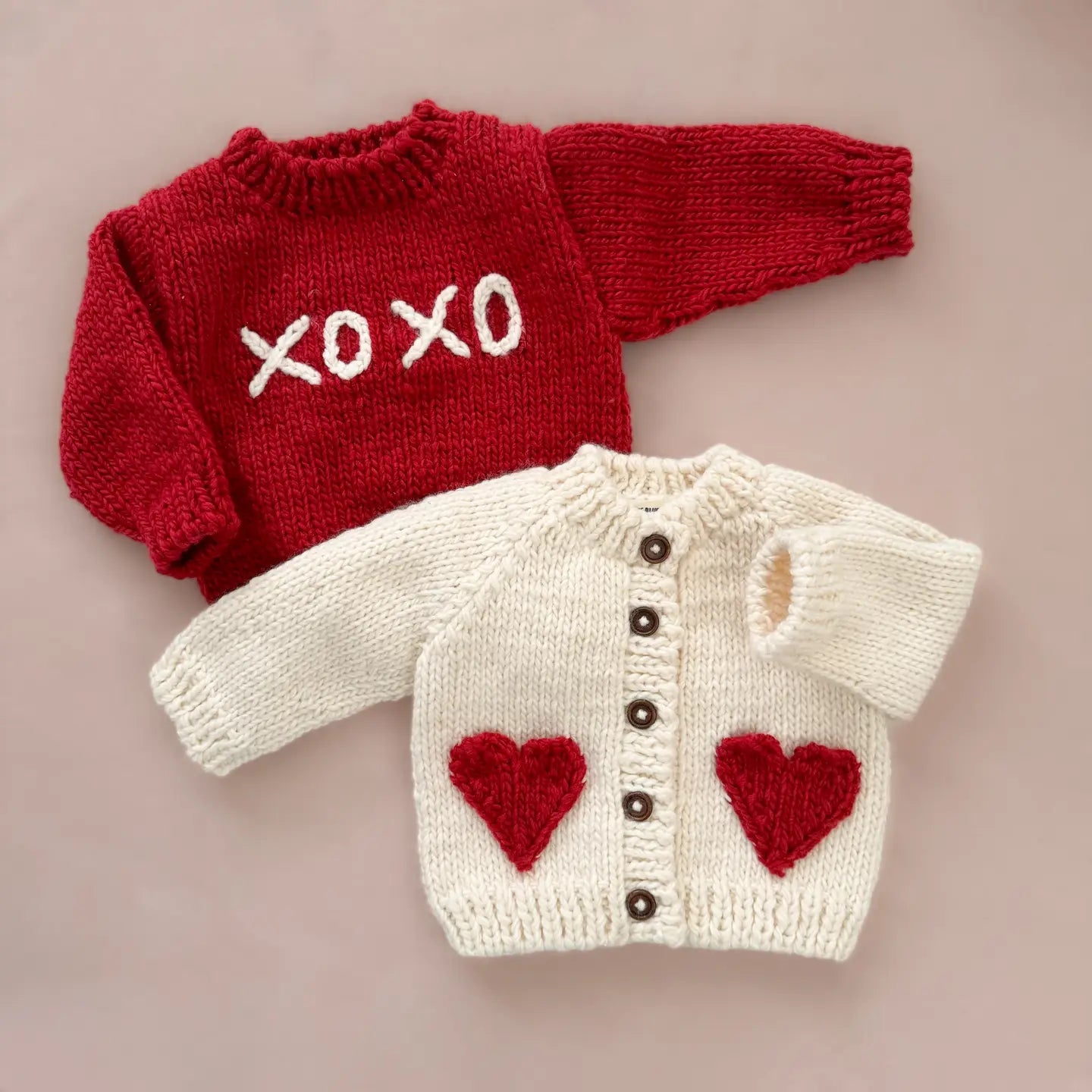Baby XOXO Sweater, Red |  Love Valentine's Sweater The Blueberry Hill