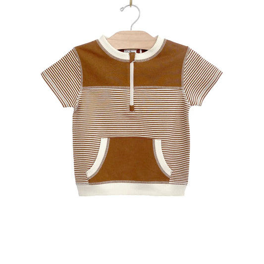 Half Zip Tee- Stripe Classic