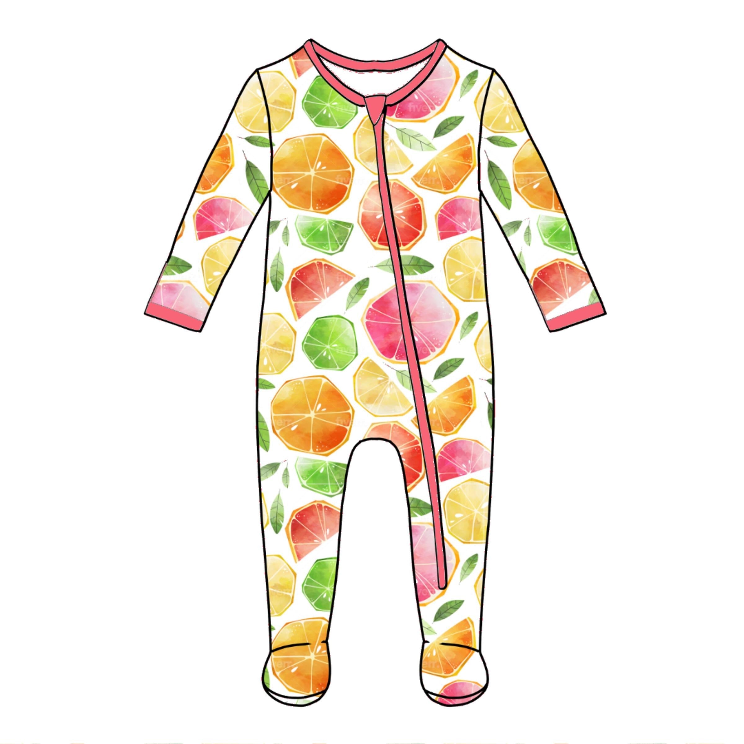 Baby Zingy Citrus Footie Pajamas BESTAROO