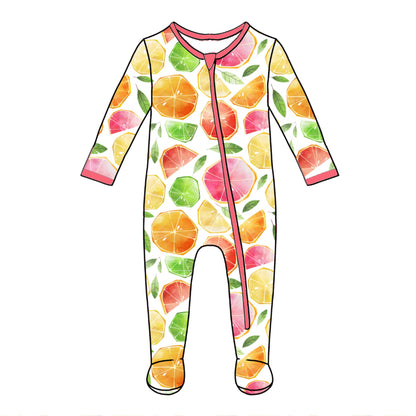 Zingy Citrus Footie Pajamas