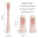 Baby Finger Toothbrush & Tongue Cleaner Oral Set 3m+ (Blush) Ali+Oli