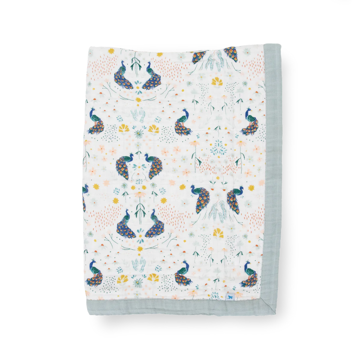 Muslin Baby Quilt - Peacock little unicorn