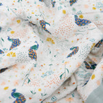 Muslin Baby Quilt - Peacock little unicorn