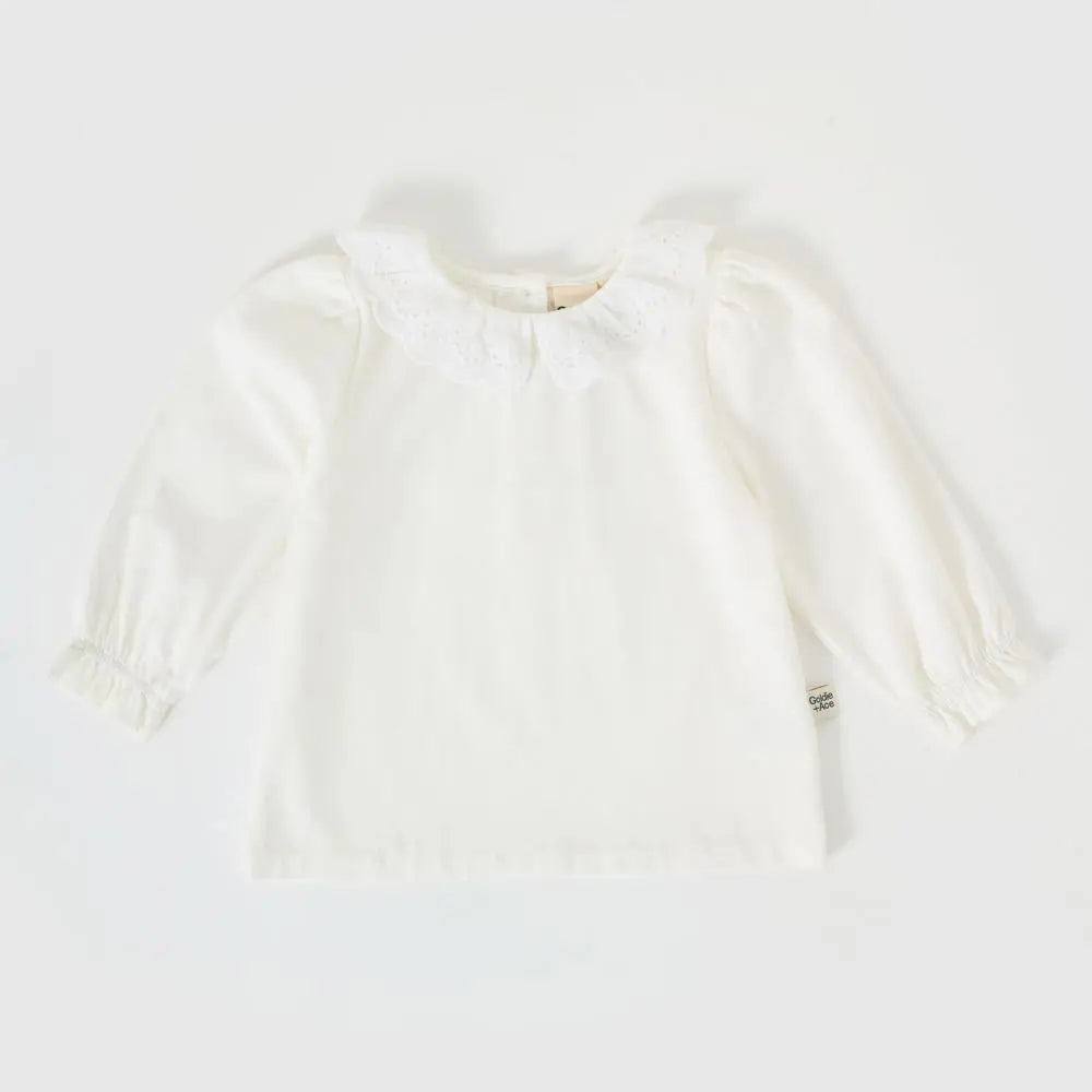 Kid Laura Puff Sleeve Collar Long Sleeve Top Goldie & Ace