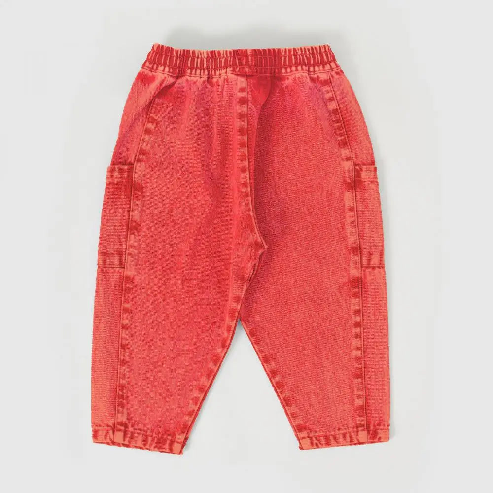 Kid Kit Denim Pocket Pant Apple Red Goldie & Ace