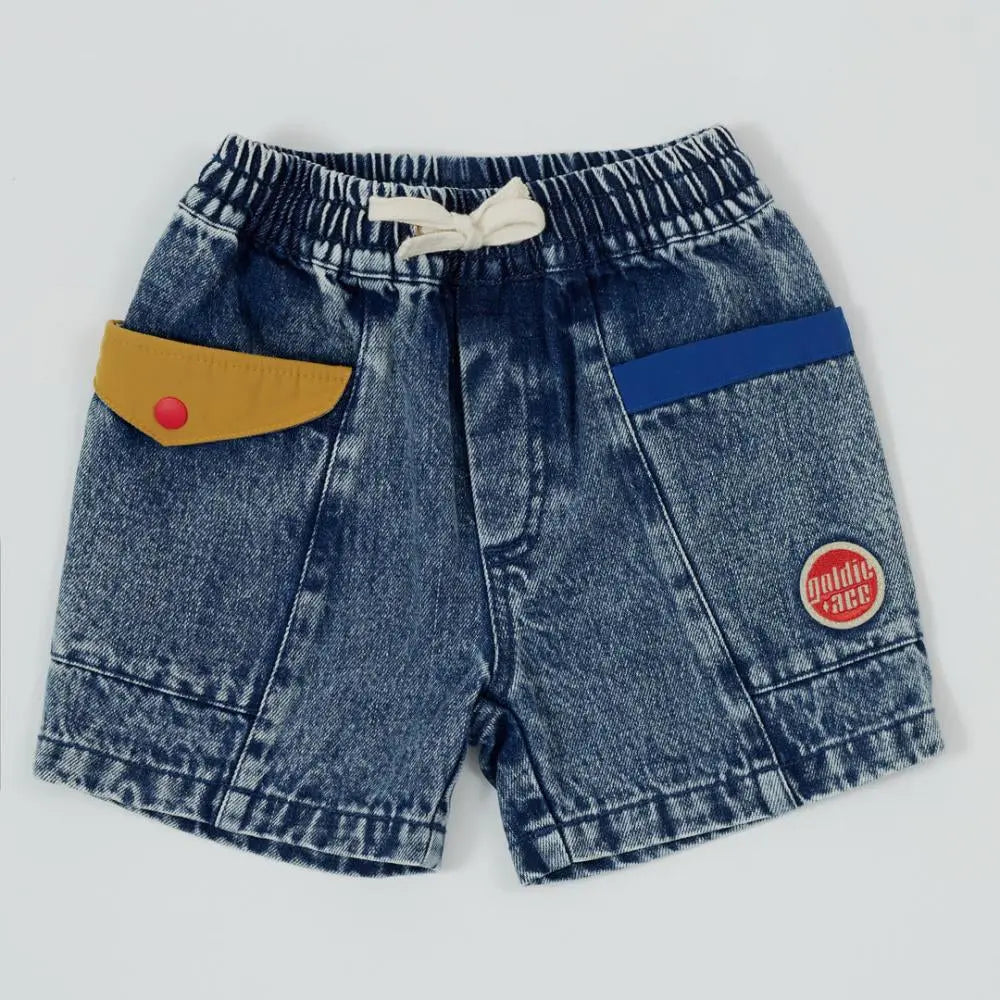 Kid Colour Block Vintage Denim Shorts Goldie & Ace