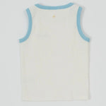 Kid Embroidered Colour Pop Rib Singlet White/Blue Goldie & Ace