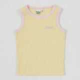 Kid Embroidered Colou Pop Rib Singlet Yellow/Pink Goldie & Ace