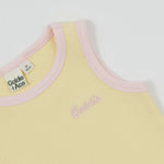 Kid Embroidered Colou Pop Rib Singlet Yellow/Pink Goldie & Ace