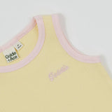Kid Embroidered Colou Pop Rib Singlet Yellow/Pink Goldie & Ace